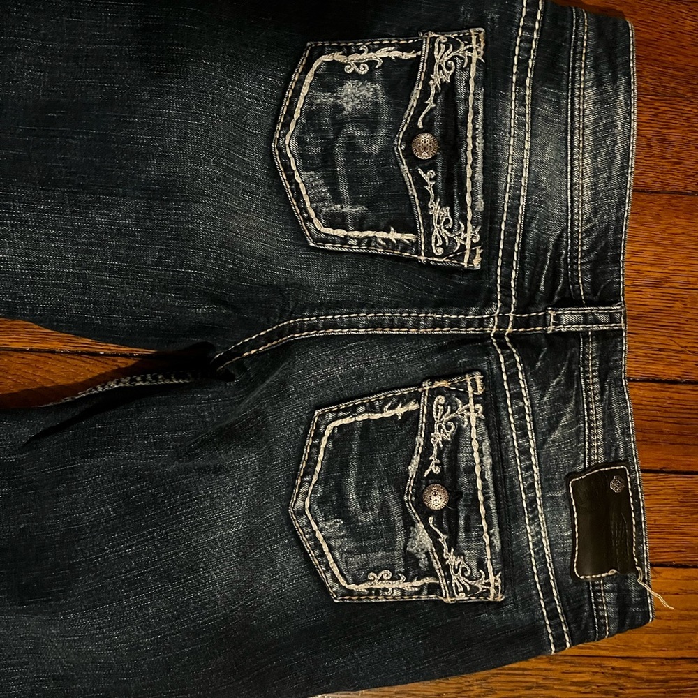 Silver Jeans Dark Blue Ankle & Cropped Jeans